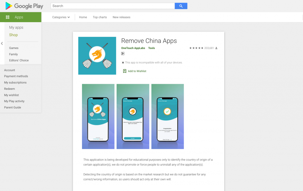 remove china apps