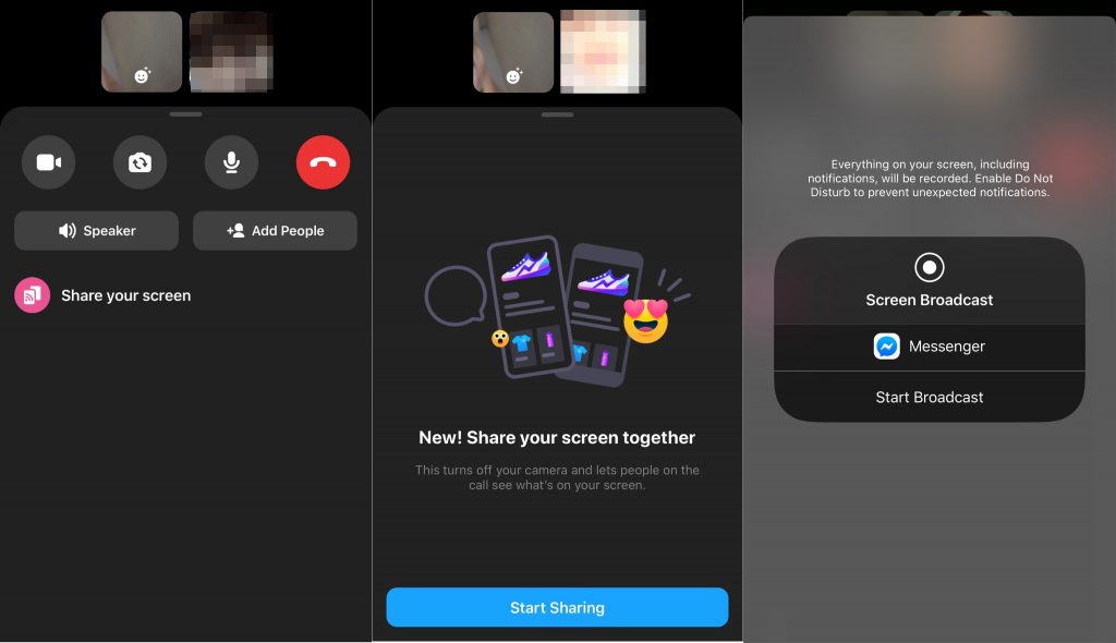 kongsi skrin messenger
