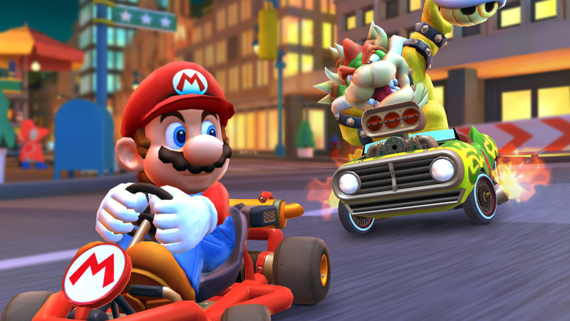 mario kart tour dalam mod landskap