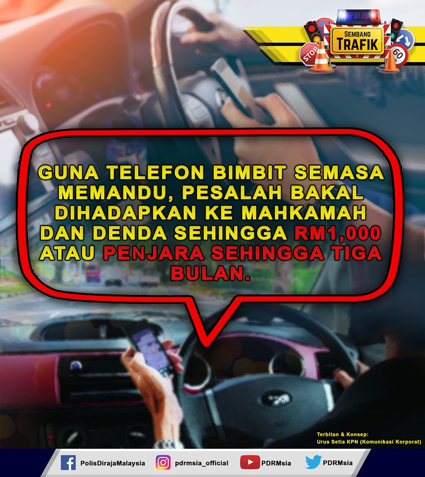 guna telefon semasa memandu