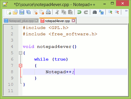 notepad++ disekat