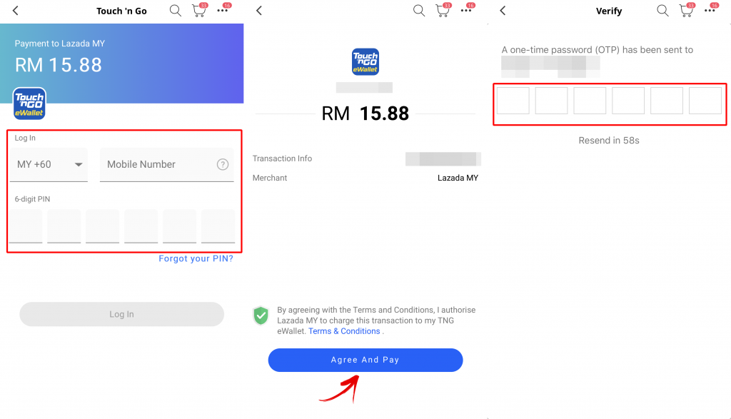bayar lazada guna touch n go