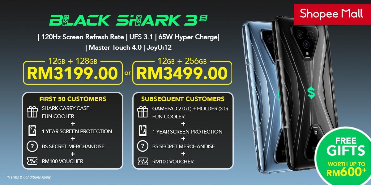 Black Shark 3S Dijual Pada 8 September, Harga Bermula RM 3,199