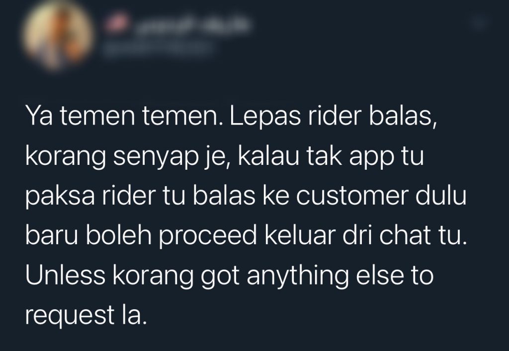 Kenapa Anda Tidak Digalakkan Balas Live Chat Rider Foodpanda