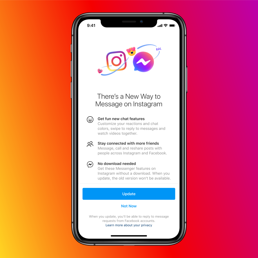 Facebook integrasi instagram messenger