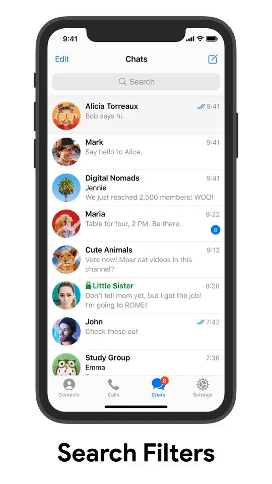 search filter telegram