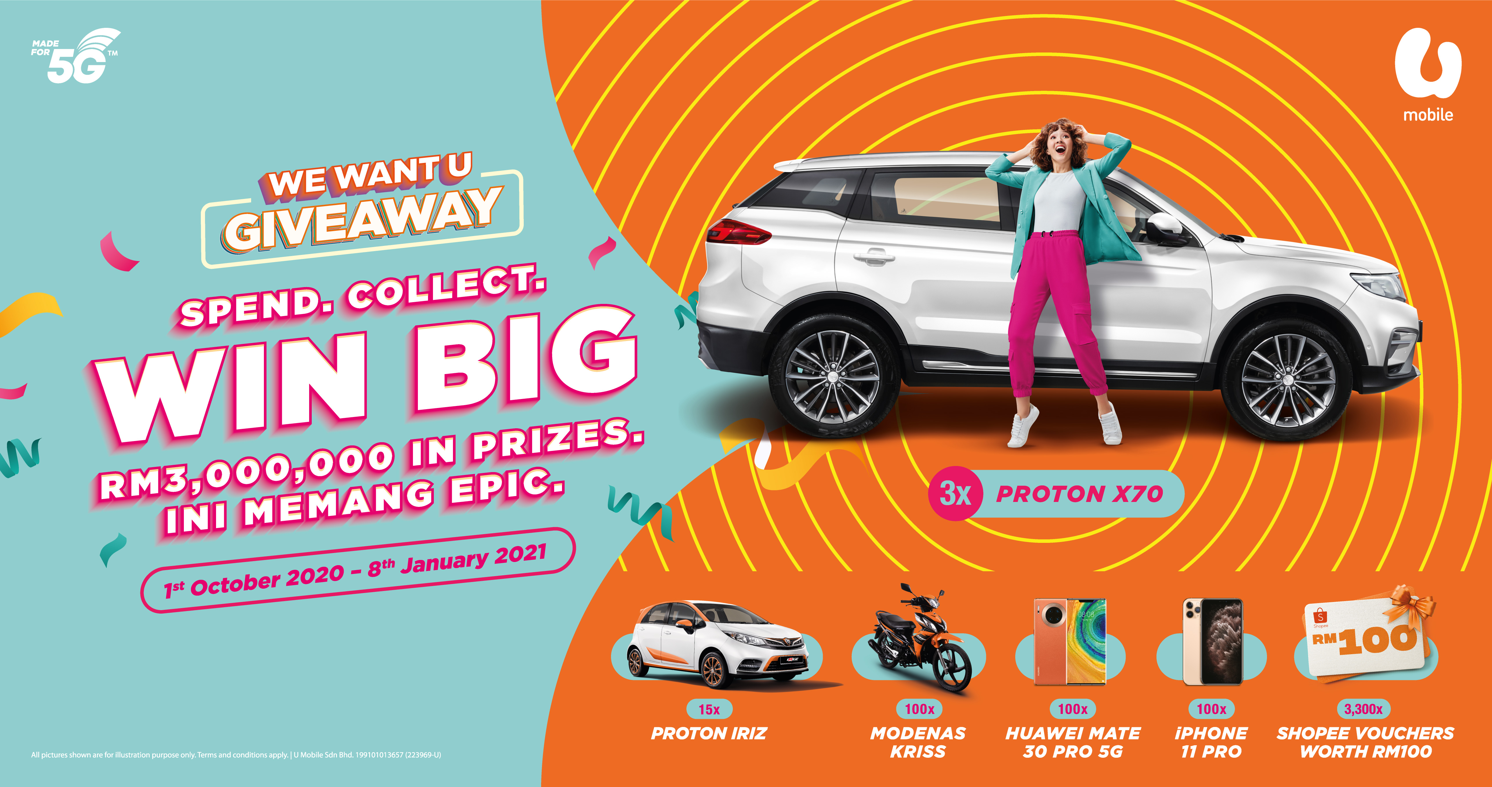 U Mobile Beri Hadiah Kereta Dan Motosikal Kepada Pelanggan