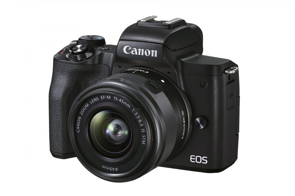 EOS M50 Mark II_Black_FrontSlantLeft_M15-45
