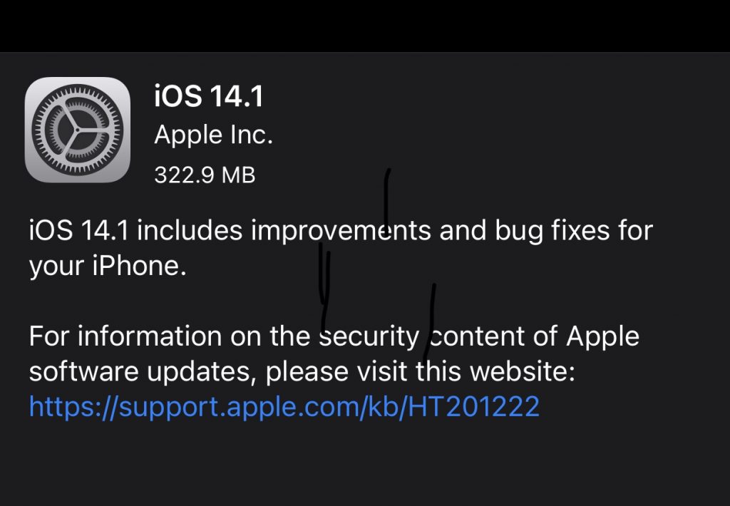 kemaskini iOS 14.1