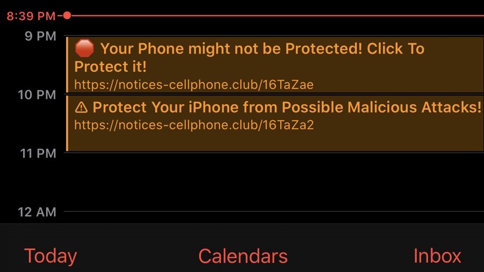 padam spam calendar iOS