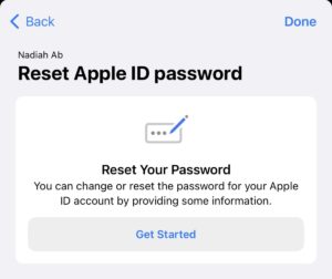 reset password apple id