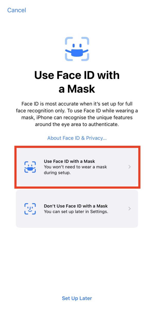 unlock iphone face mask