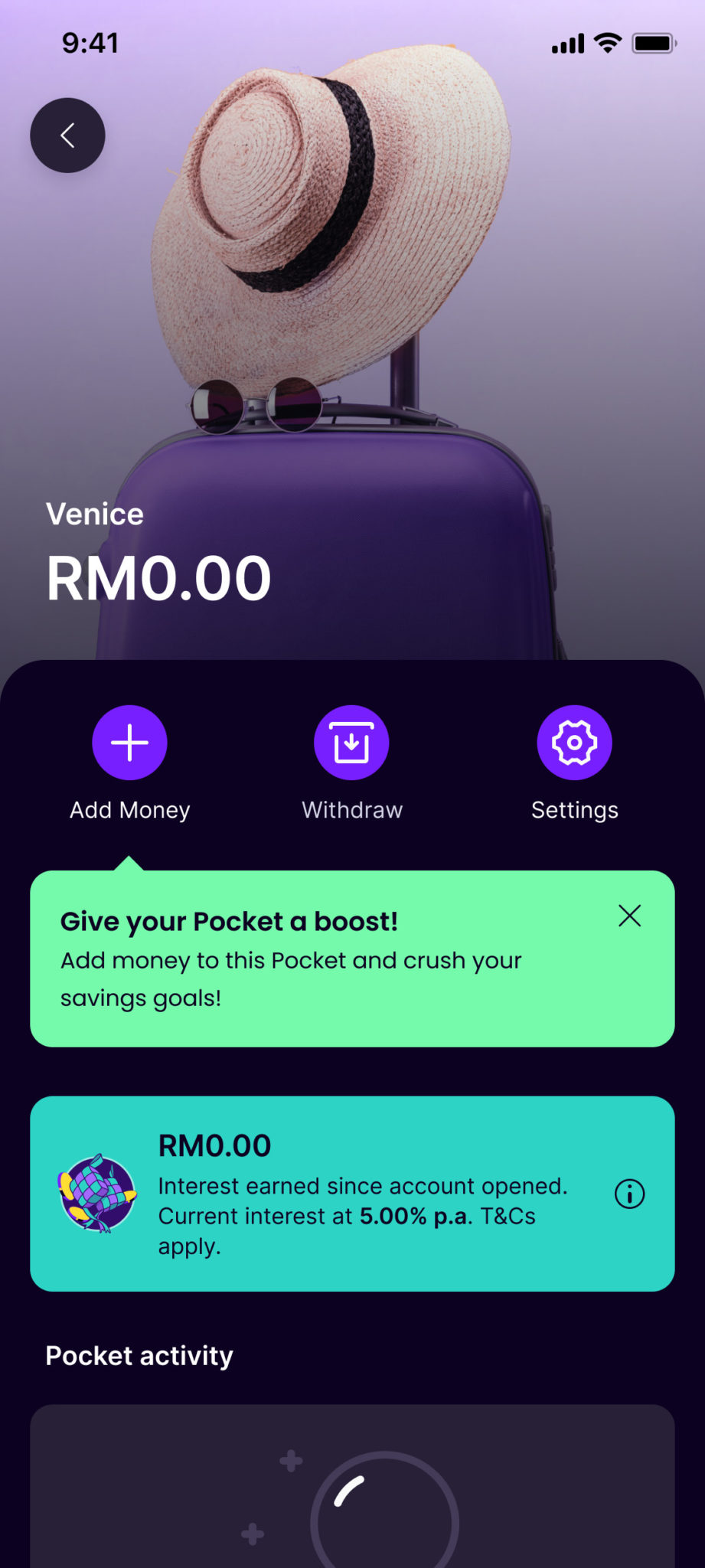 Image 2 – Savings Pocket screen
