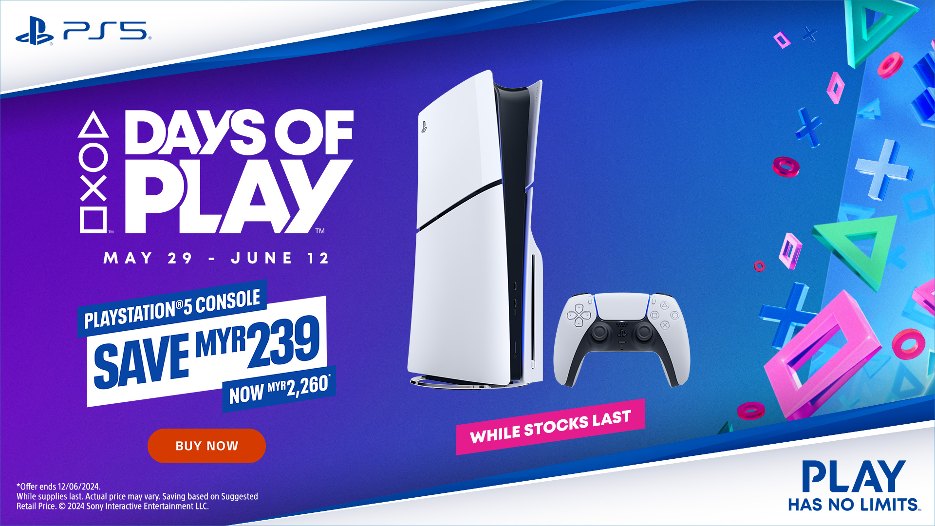 Promosi Days of Play 2024 Kini Bermula, PlayStation 5 Slim Diskaun RM239