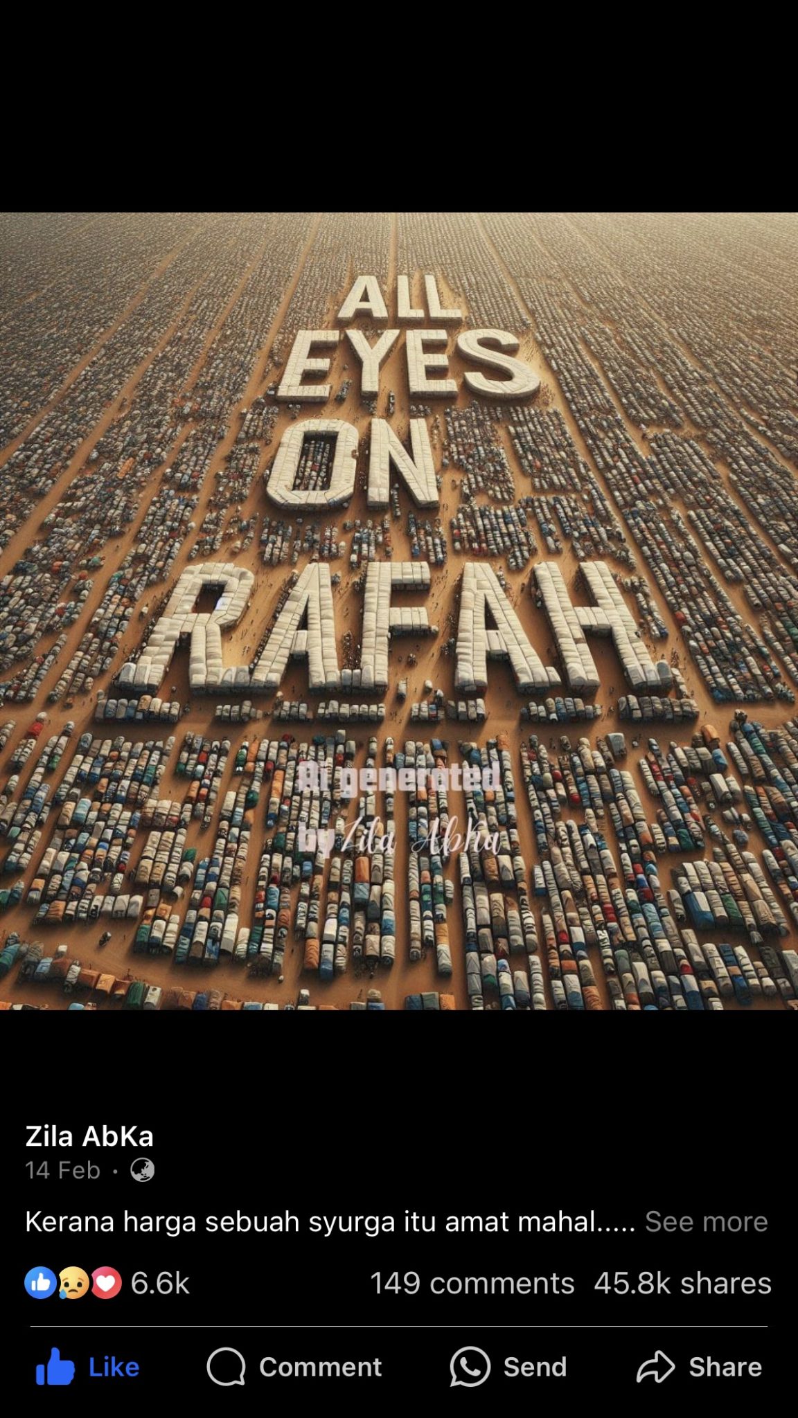 Imej AI ‘All Eyes On Rafah’ Yang Tular Dihasilkan Prompter Malaysia