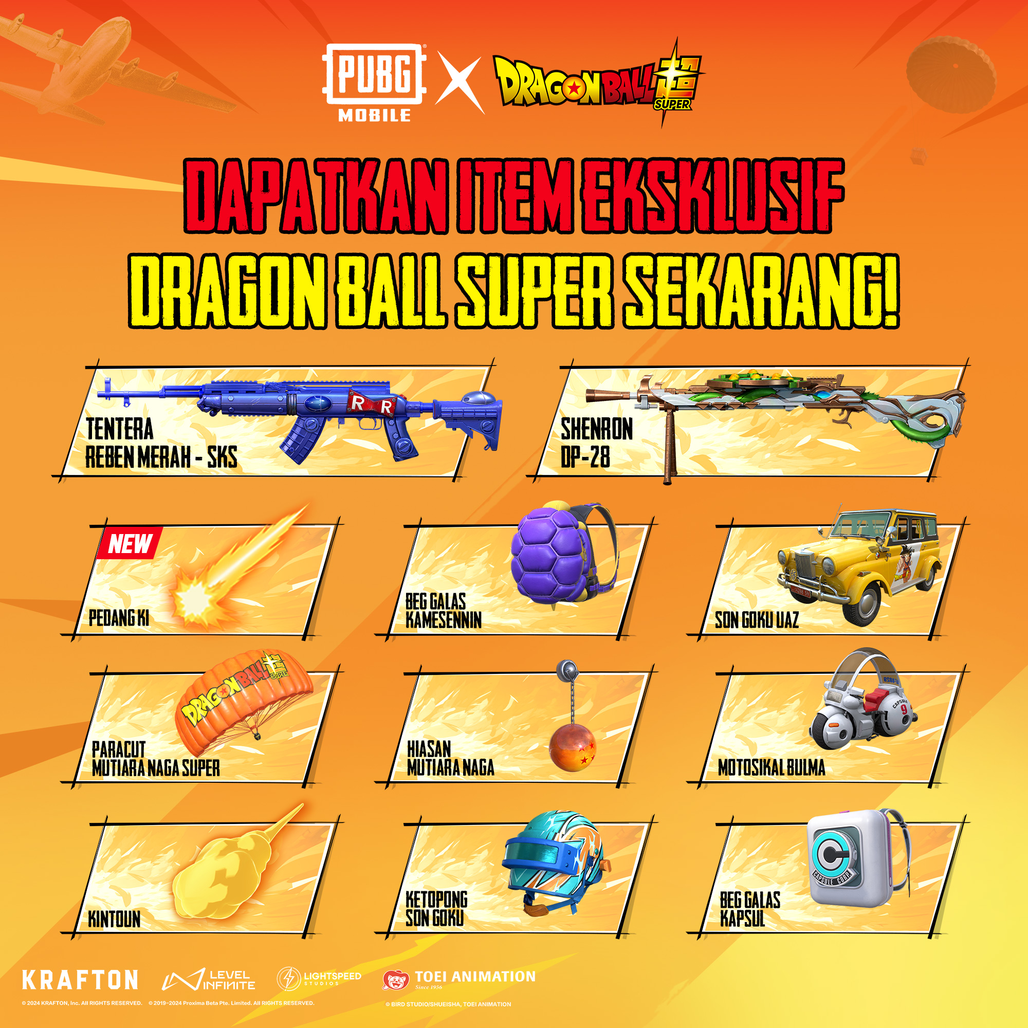 Dapatkan Item Dragon Ball Super PUBG MOBILE Sekarang