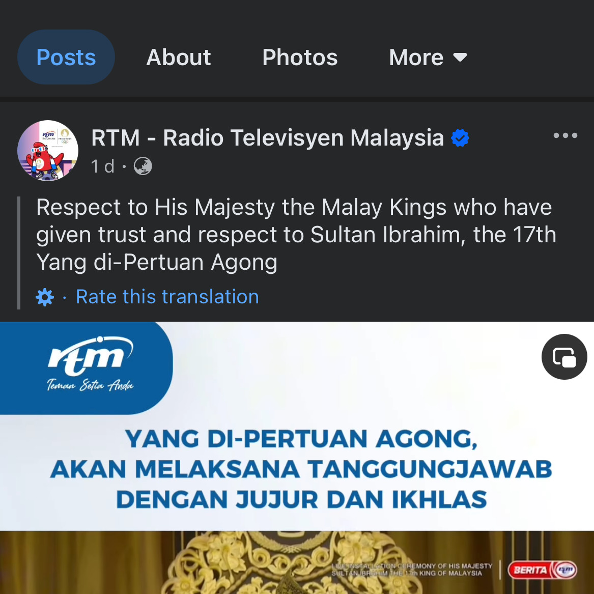 rtm translate facebook