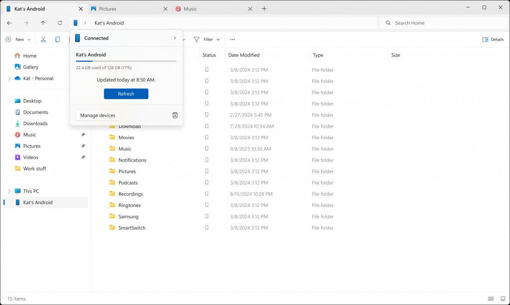 Windows Insider akses telefon file explorer_1