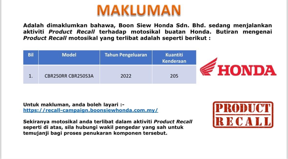 JPJ Umum Pemanggilan Semula Beberapa Model Kenderaan