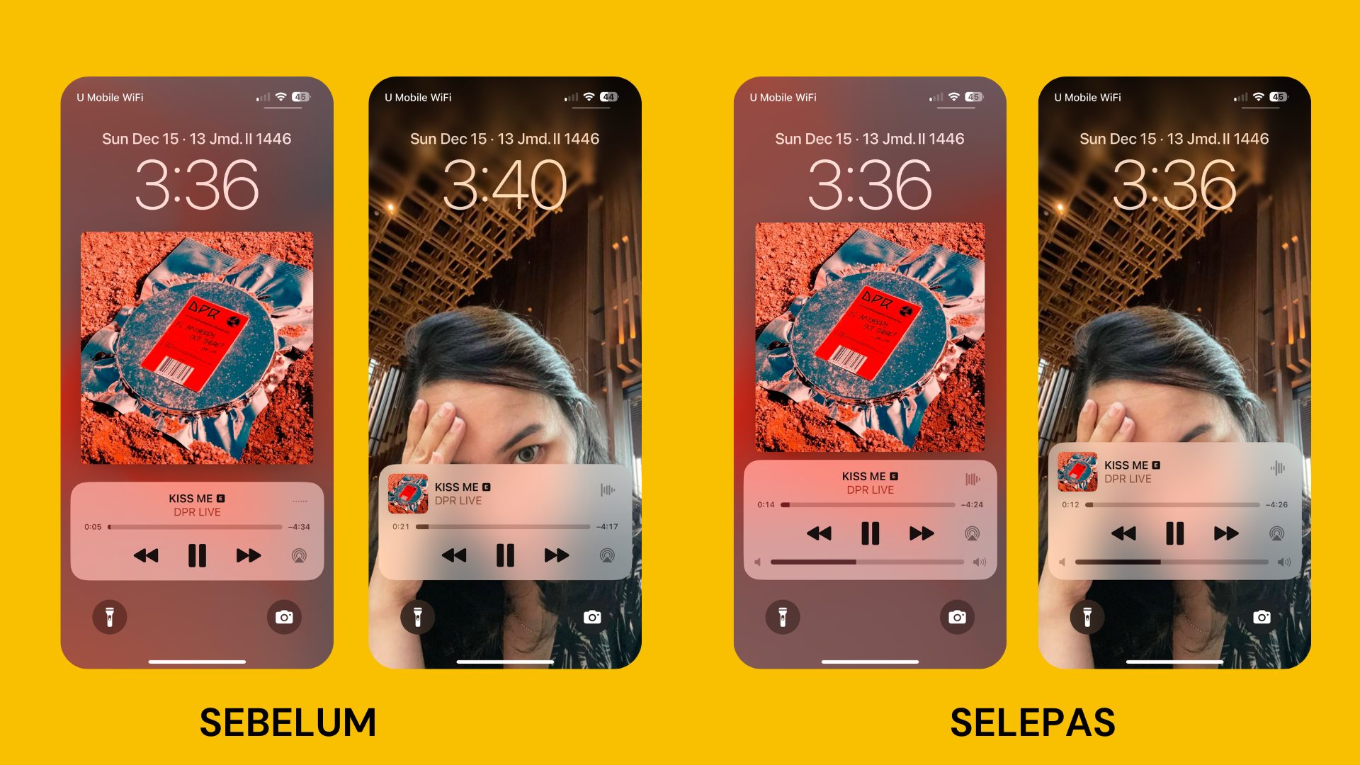 cara ada volume di lockscreen iphone