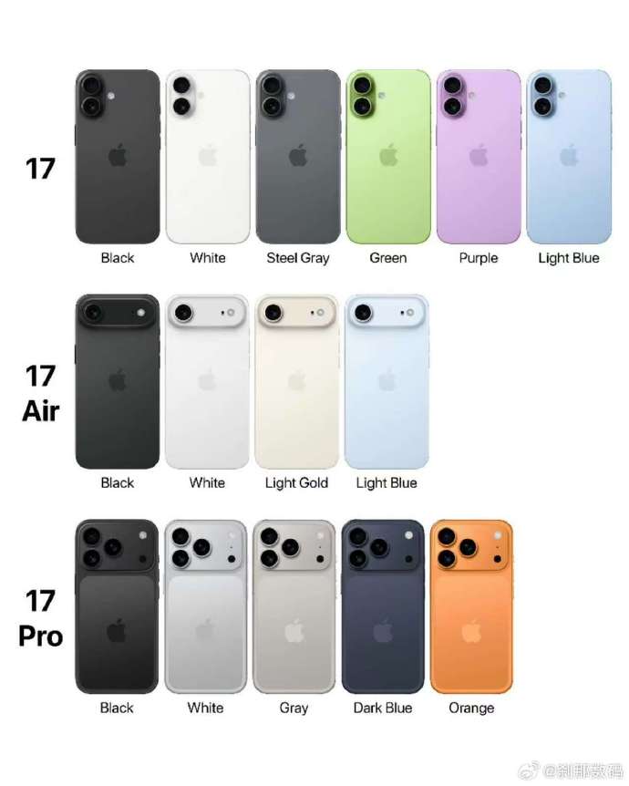 warna iphone 17 rumours