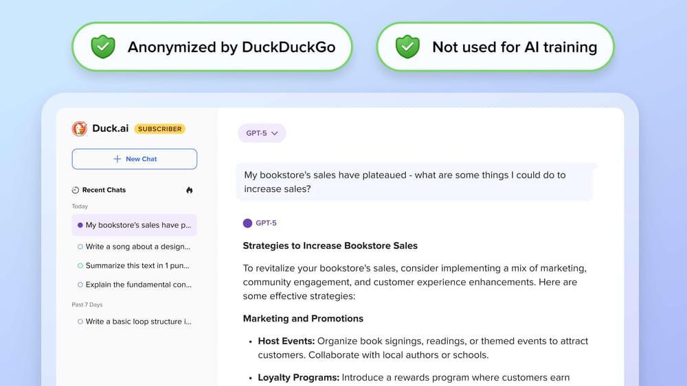 DuckDuckGo Kini Sertakan GPT-5 Dan Model AI Premium Dalam Pelan Langganan ~RM42 Sebulan