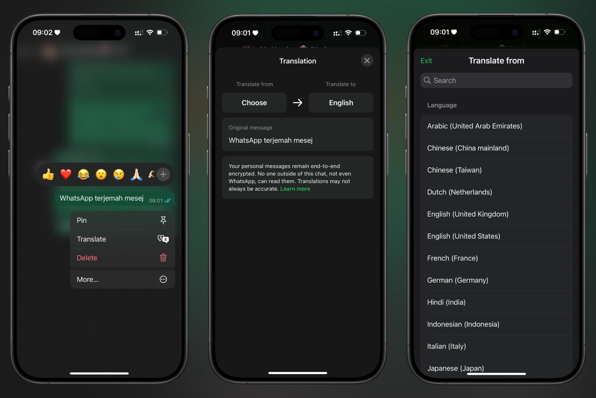 WhatsApp Kini Boleh Terjemah Mesej