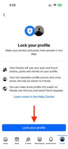 cara lock profile facebook