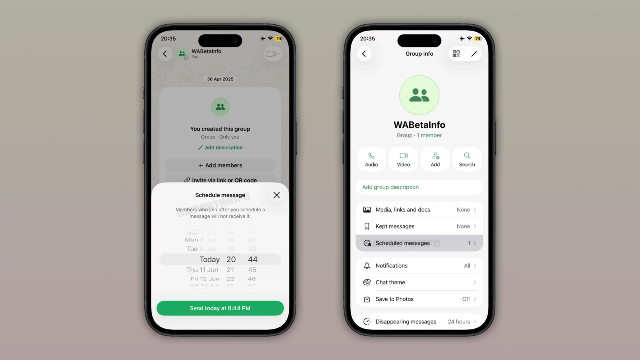 jadualkan chat whatsapp ios