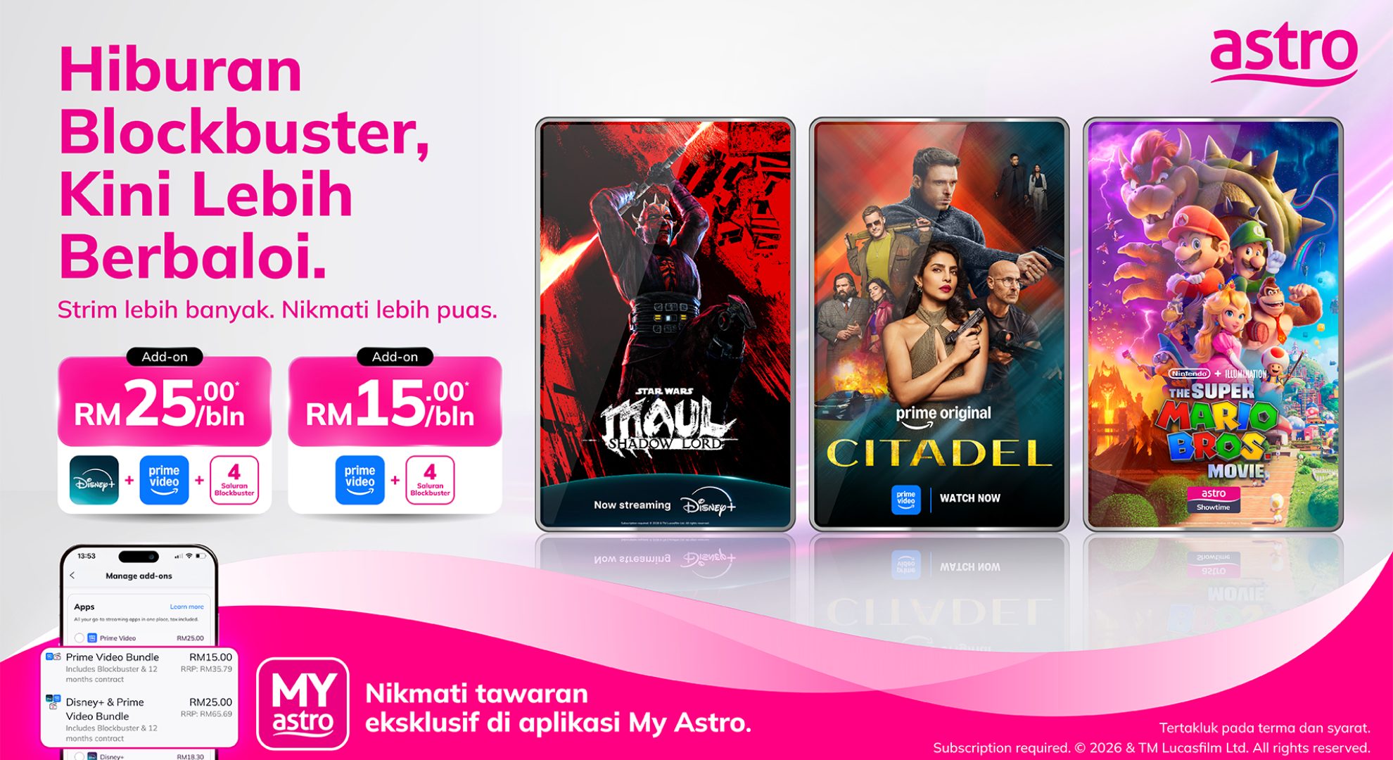 Astro Perkenal Pakej Penstriman Lebih Jimat  Disney+ Dan Prime Video Hanya RM25 Sebulan