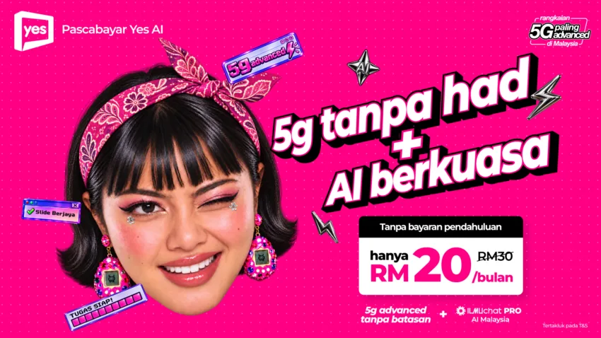 YES AI 30 Dilancarkan – 5G Advanced Tanpa Had, ILMUchat Pro Percuma, RM20/Bulan Untuk 6 Bulan Pertama