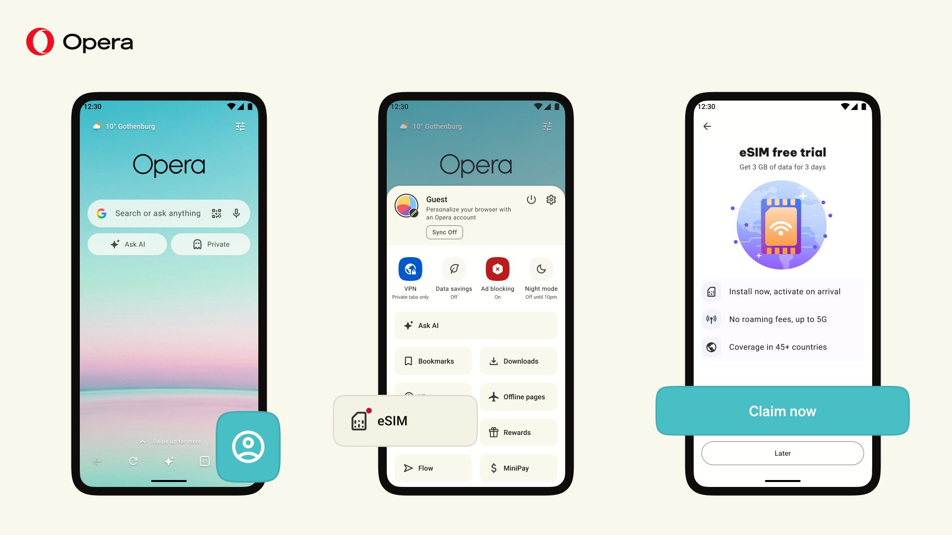 Pelayar Opera Lancar eSIM Dengan Data Percuma Untuk Melancong Ke Luar Negara