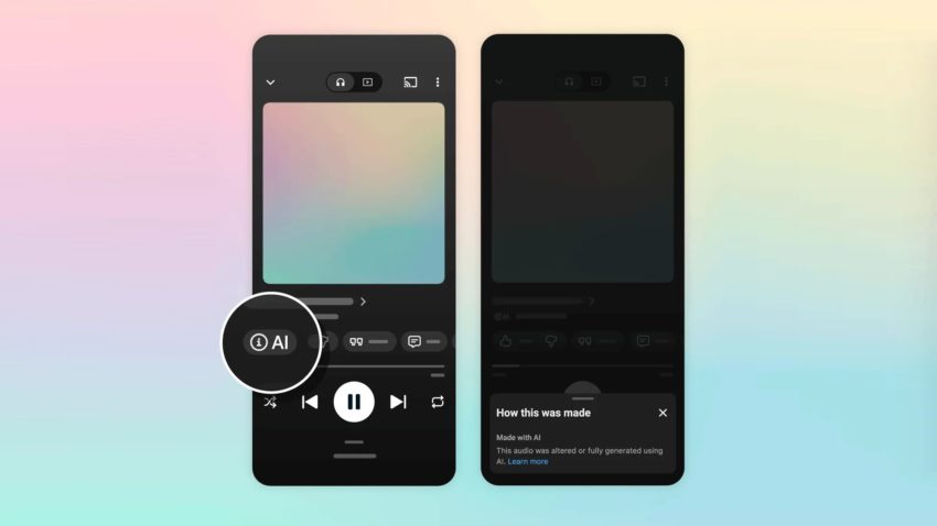 YouTube Music add label AI_