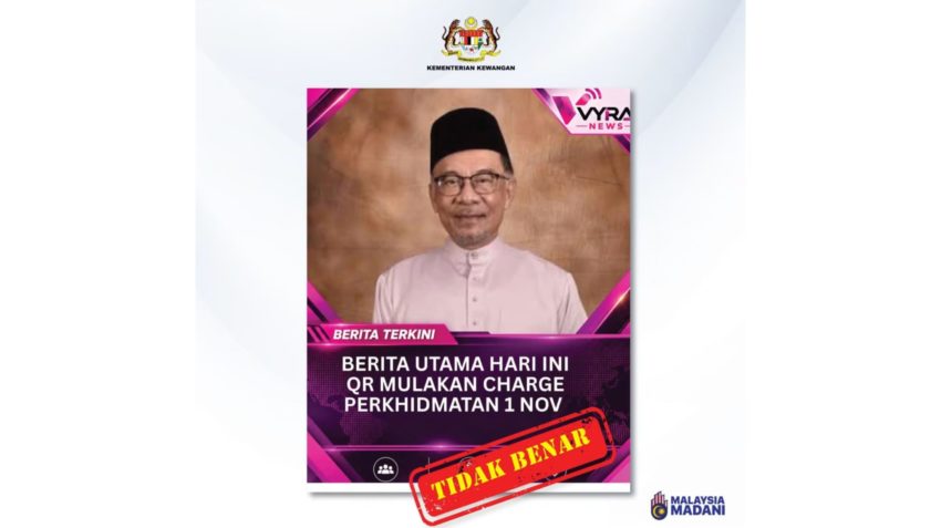 Kementerian Kewangan Nafi Dakwaan Caj Perkhidmatan QR Akan Dikenakan Mulai 1 November