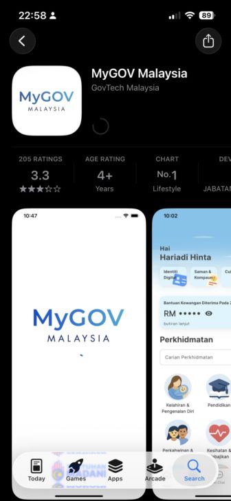 Muat turun atau kemas kini aplikasi MyGOV Malaysia di Google Play Store, Apple App Store atau Huawei AppGallery.