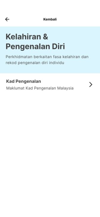 Tekan "Kad Pengenalan (Maklumat Kad Pengenalan Malaysia)".