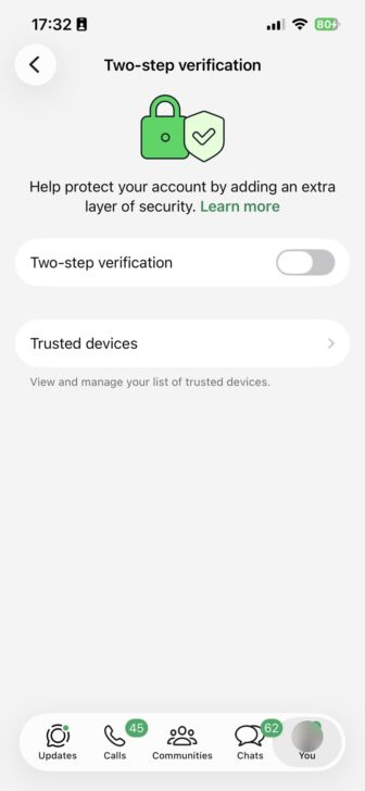 Hidupkan Two-step verification.