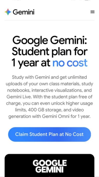 Klik pada butang 'Claim Student Plan at No Cost'.