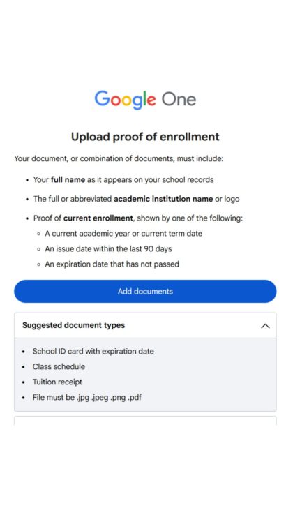 Muat naik dokumen pengesahan. Untuk membuktikan anda masih berstatus pelajar, anda perlu muat naik dokumen sokongan rasmi seperti kad pelajar, jadual kelas atau resit pembayaran yuran universiti.