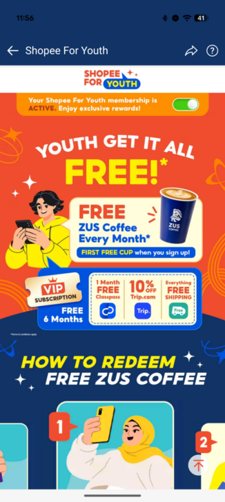 Tunggu beberapa jam, dan anda kini menjadi ahli Shopee For Youth!